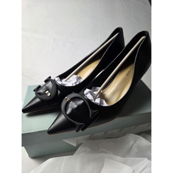 C. Paravano Heels Size 38 US 7.5 Black Heels New In Box - Picture 1 of 10